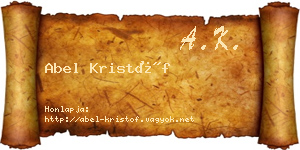 Abel Kristóf névjegykártya