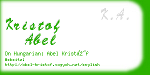 kristof abel business card